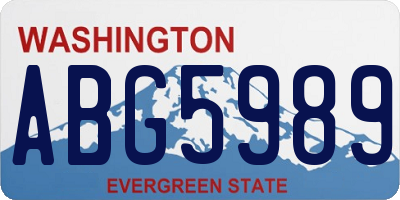 WA license plate ABG5989