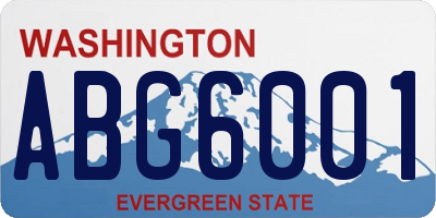 WA license plate ABG6001