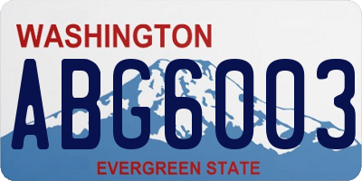 WA license plate ABG6003