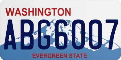 WA license plate ABG6007
