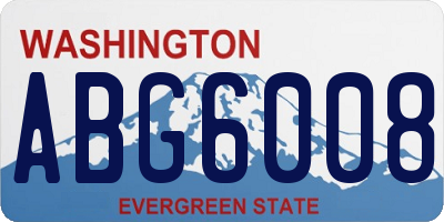 WA license plate ABG6008