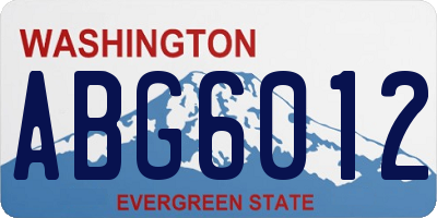 WA license plate ABG6012