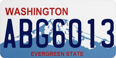 WA license plate ABG6013