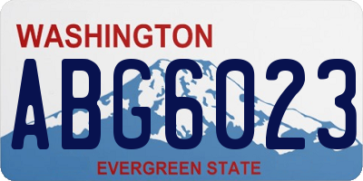 WA license plate ABG6023