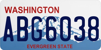 WA license plate ABG6038