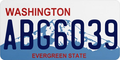 WA license plate ABG6039