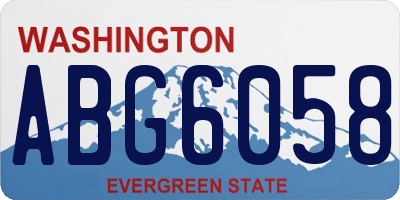 WA license plate ABG6058