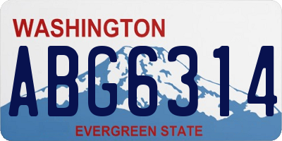 WA license plate ABG6314