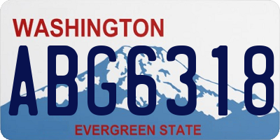 WA license plate ABG6318