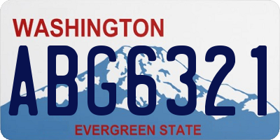 WA license plate ABG6321