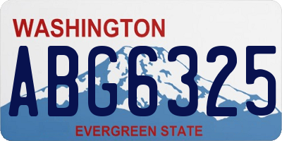 WA license plate ABG6325
