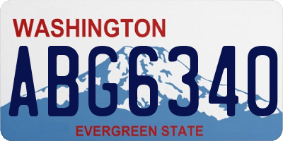 WA license plate ABG6340