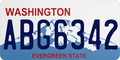WA license plate ABG6342