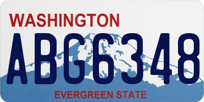 WA license plate ABG6348