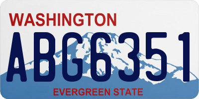 WA license plate ABG6351
