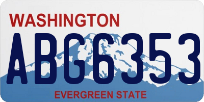 WA license plate ABG6353