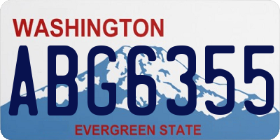 WA license plate ABG6355