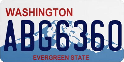 WA license plate ABG6360