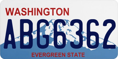 WA license plate ABG6362