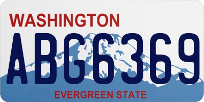 WA license plate ABG6369