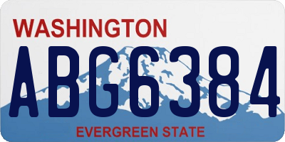 WA license plate ABG6384