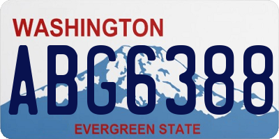 WA license plate ABG6388