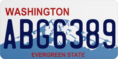 WA license plate ABG6389