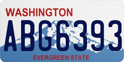 WA license plate ABG6393