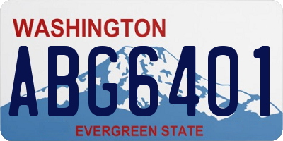 WA license plate ABG6401