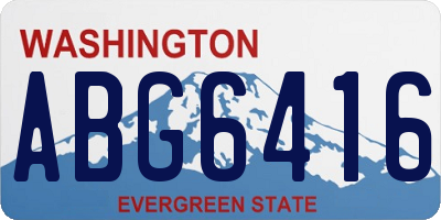 WA license plate ABG6416