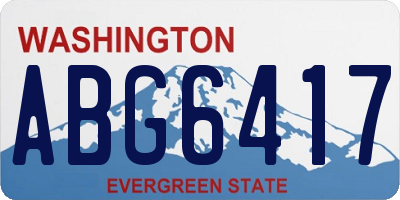 WA license plate ABG6417