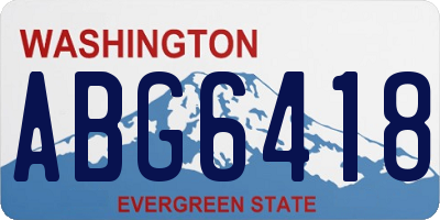 WA license plate ABG6418