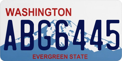 WA license plate ABG6445