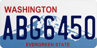 WA license plate ABG6450
