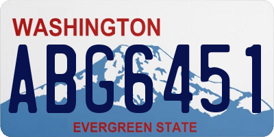 WA license plate ABG6451