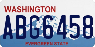 WA license plate ABG6458