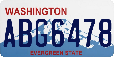 WA license plate ABG6478