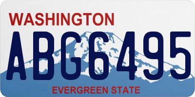 WA license plate ABG6495