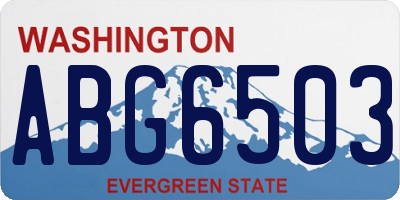 WA license plate ABG6503