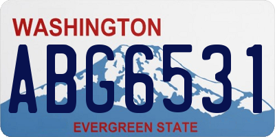 WA license plate ABG6531