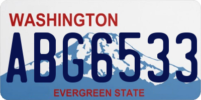 WA license plate ABG6533