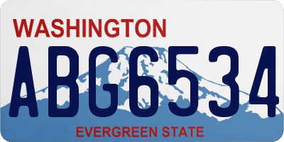 WA license plate ABG6534