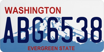 WA license plate ABG6538