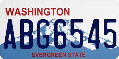 WA license plate ABG6545