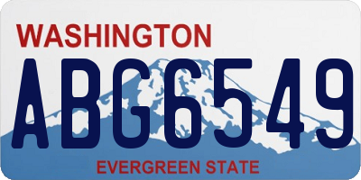 WA license plate ABG6549
