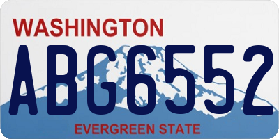 WA license plate ABG6552