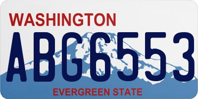 WA license plate ABG6553