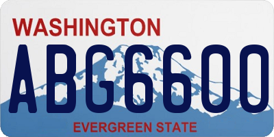 WA license plate ABG6600