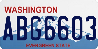WA license plate ABG6603