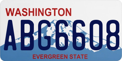 WA license plate ABG6608